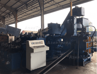 Горизонтальный пресс для брикетирования металлической стружки