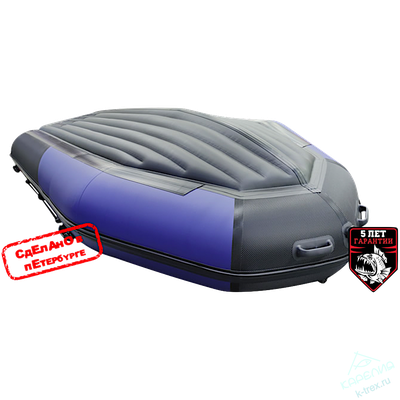 Лодка ПВХ Hunterboat Хантер Про 370Pro Спорт Синий / Чёрный
