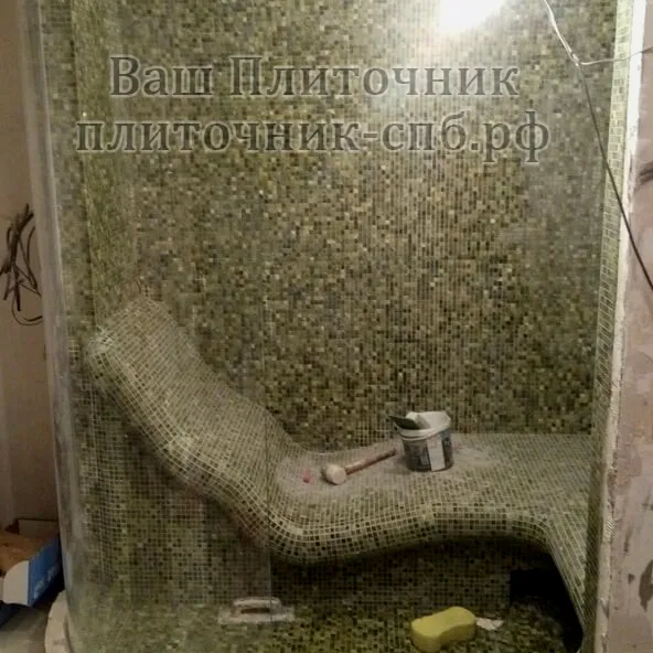облицовка хамама мазаикой из оникса