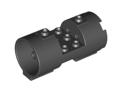 Cylinder 3 x 6 x 2 2/3 Horizontal - Square Connections Between Interior Studs, Black (93168 / 4645088 / 6170838)