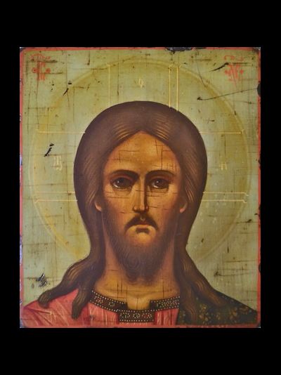 Господь Вседержитель (Спаситель). Рукописная икона 9х10,5см.