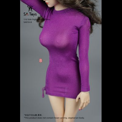 Женское узкое платье мини (лиловое) - 1/6 - Side zip tight skirt (SA018B) - SA Toys