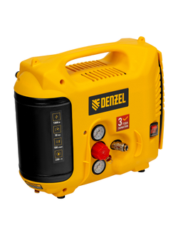 Компрессор воздушный DL1300, 10 бар, 1,3 кВт 180 л/мин 5 л, с набором аксессуаров Denzel