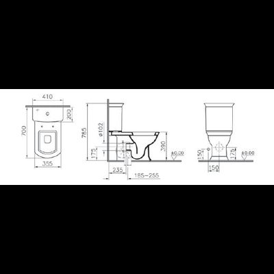 Комплект напольного унитаза VitrA Serenada (с функцией биде, с сиденьем, с микролифтом и с механизмом смыва Geberit), 9722B003-7205