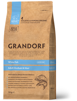 Grandorf (Грандорф): сухой корм для собак всех пород Белая рыба,10 кг