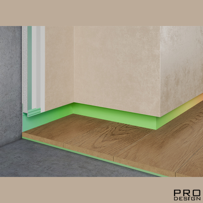 Теневой плинтус скрытого монтажа Pro Design 7209 Крашенный по RAL