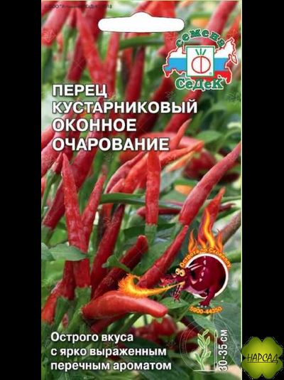 ПЕРЕЦ ОСТРЫЙТ "ОКОННОЕ ОЧАРОВАНИЕ" (35 см, красивый и урожайный)