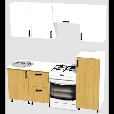 Кухня Эконом 1,5 метра с полуколонкой (1000х500) Цвет: Белый/Дуб Сонома