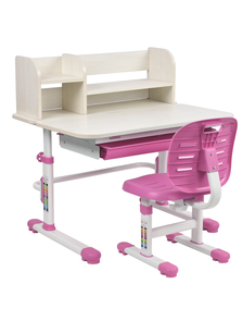 Комплект парта + стул трансформеры Carezza Pink-w  FUNDESK