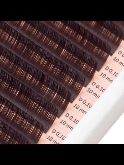 Ресницы коричневые BARBARA «ТЁМНЫЙ ШОКОЛАД» - Одна длина (16 линий)