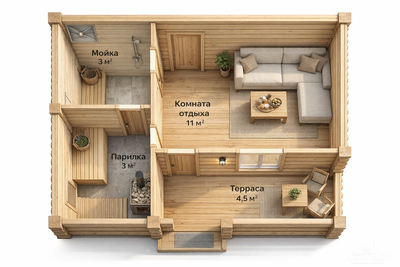 "Уютная" 30м2 6х6