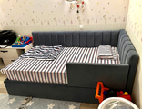 Интерьерная кровать Мелани KIDS, кроватка детская с мягкими спинками