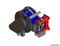 Барабан для рукава 110 метров 1" углеродистая сталь, гидр.привод, открытие вправо