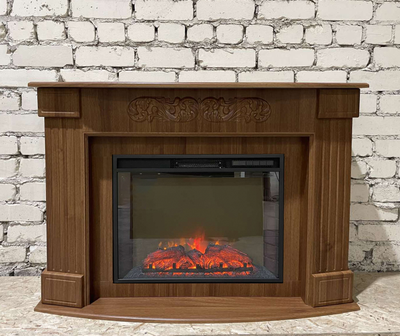 Электрический камин Венеция орех с очагом Sparta 25.5 LED