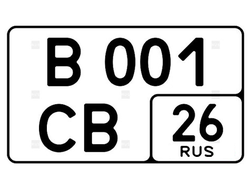 Квадратный автомобильный номер без флага (тип 1А)