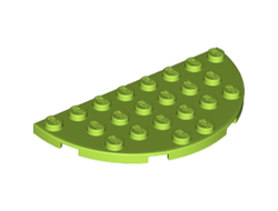 Plate, Round Half 4 x 8, Lime (22888 / 6133225)