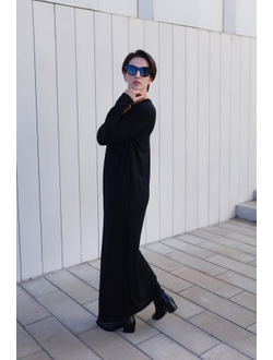 Платье макси из тонкого бамбукового волокна  (черный)