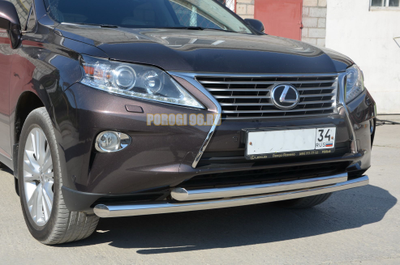 Защита переднего бампера двойная d60/60 для Lexus RX270/RX350/RX450h  (2009-2015)