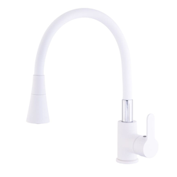 Смеситель Sanday 568804-06 белый излив №66