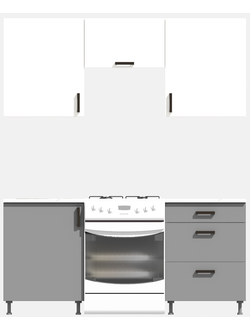 Кухня эконом 1,2 метра (600х600) Цвет: Белый/Базальт