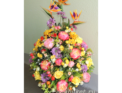Композиция из искусственных цветов большая напольная  Стрелица № Б003/Купить на AOABUKET.ru