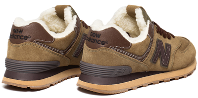 New Balance 574 Light Brown с мехом