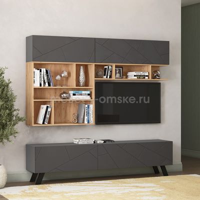 ОМ021 Гостиная Шерлок №1. Размер: 2104х?х410. Ширина ТВ-ниши: 1202.