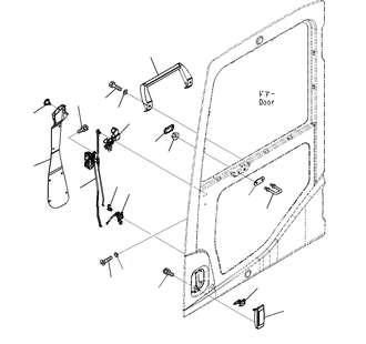 Замок двери в сборе Komatsu 6й серии