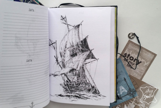 кожаный ежедневник, блокнот из кожи, мужской блокнот, блокнот ручной работы, морской ежедневник