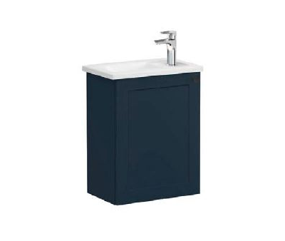 Модуль с квадратной раковиной, Vitra Root Classic, 45 см, с дверцей, матовый темно-синий, левосторонний, 68608