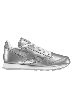 КРОССОВКИ REEBOK CLASSIC КОЖАНЫЕ УНИСЕКС СЕРЕБРЯНЫЕ