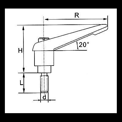 Рычаг зажимной с наружной резьбой М16*114*32