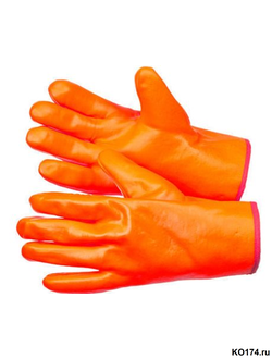 Перчатки с оранжевым МБС покрытием цельнозалитые утепленные Flame Plus