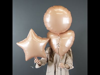 Шар (18''/46 см) Сердце, Пудра, Сатин