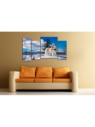 Модульная картина "Снежная лайка"