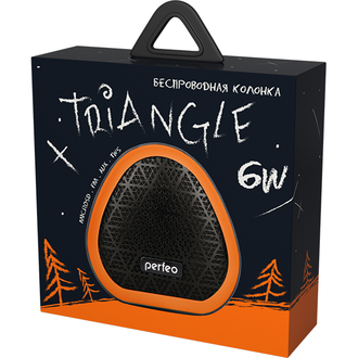 Perfeo Bluetooth-колонка «TRIANGLE» FM, MP3 microSD, AUX, TWS, мощность 6Вт, 800mAh, черная/оранжевая