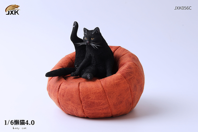 Котик на пуфике (черный) - Коллекционная ФИГУРКА 1/6 scale lazy cat 4.0 (JXK056C) - JXK