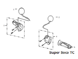 Рукоятки, переключатели, зеркала для Super Soco TC