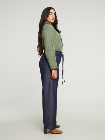 Брюки прямые из джинсовой ткани