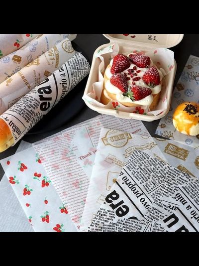 Бумага для бенто-торта ("Газета с фото", 100 шт.), 18*18см