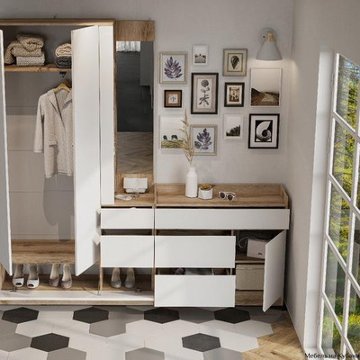 Брауни Комод  Дуб Делано/Белый