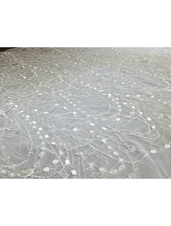 Вышивка с пайетками "Бусы" БЕЛЫЙ