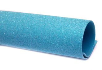 Фоамиран глитерный, толщина 2 мм, 20*30 см, цвет темно-голубой (№23)