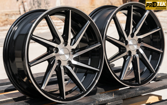 Комплект дисков R16 7,0J ET+36 5*100 Vossen CVT Черный глянец с полированными лучами (G560)