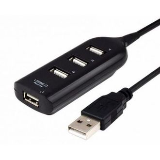 USB Разветвитель для 4 портов черный прямой 2.0 hub