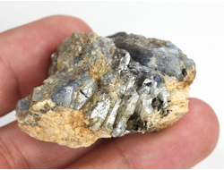 Корунд синий (сапфир), кристалл, Индия (38*26*26 мм, 37,5 г) №36099