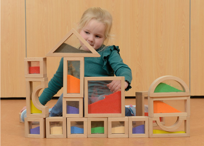 Деревянные сенсорные песочные блоки (18 штук)