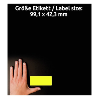 Этикетки А4 всепогодные Avery Zweckform, жёлтый полиэстер, 99.1x42.3мм, 12шт/л, L6107-20