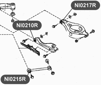 Сайлентблок задней подвески VTR Ниссан Теана J32 55045-9y000