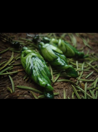 Необычный комплект украшений из фарфора &quot;Лесная принцесса&quot; (серьги-капли и подвеска)